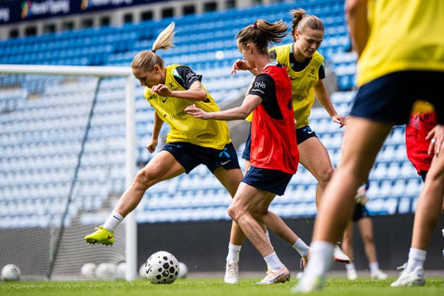 260608 Lisa Naalsund of the Norwegian women™s national football team during a training session on June 8, 2026 in Oslo. Photo: Marius Simensen BILDBYRAN Cop 238 bbeng dam fifa women s world cup qualifier football fotball fotboll norge norway practice soccer training trening träning Copyright: MARIUSxSIMENSEN BB260608BB073