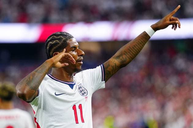 Marcus Rashford celebrates scoring for England England v Croatia, 2026 FIFA World Cup, WM, Weltmeisterschaft, Fussball Group L, Football, Dallas Stadium, Arlington, Texas, USA - 17 Jun 2026Arlington Dallas Stadium Texas (TX) United States of America EDITORIAL USE ONLY No use with unauthorised audio, video, data, fixture lists, club league logos or live services. Online in-match use limited to 120 images, no video emulation. No use in betting, games or single club league player publications. Copyright: xJavierxGarcia Shutterstockx 16928920ec