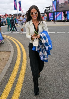 Formula 1, Silverstone, UK, 05 July, 2026. 05 July 2026. Carmen Montero Mundt, girlfriend of George Russell, arrives at the Formula 1 Pirelli British Grand Prix at Silverstone, Northamptonshire, UK., Credit:Lee Floyd Lee Floyd - B3214 Avalon UK, Northamptonshire, London, Silverstone Copyright: xLeexFloydx xLeexFloydx-xB3214x xAvalonx 1114585628