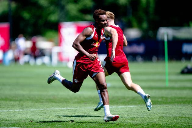 Assan Ouedraogo (RB Leipzig, 08), Sprint, RB Leipzig, Fussball, Trainingslager Austria, Saison Vorbereitung, Saison 2026 2027, GER, 04.08.2026, Eibner-Pressefoto Andreas Ulmer RB Leipzig, Fussball, Trainingslager Austria, Saison Vorbereitung, Saison 2026 2027, GER, 04.08.2026, Copyright: xEibner-Pressefoto AndreasxUlmerx EP_AUR