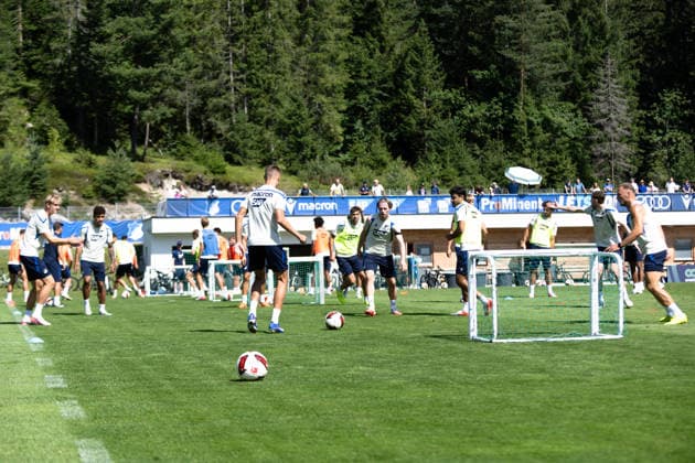 -Patrick Wimmer, (TSG Hoffenheim, 08) im Spiel 3 gegen 4 Spieler, Mitte TSG Hoffenheim, Fussball, Trainingslager, Saison Vorbereitung, Saison 2026 2027, GER, 05.08.2026, Eibner-Pressefoto Andreas Ulmer TSG Hoffenheim, Fussball, Trainingslager, Saison Vorbereitung, Saison 2026 2027, GER, 05.08.2026, Copyright: xEibner-Pressefoto AndreasxUlmerx EP_AUR