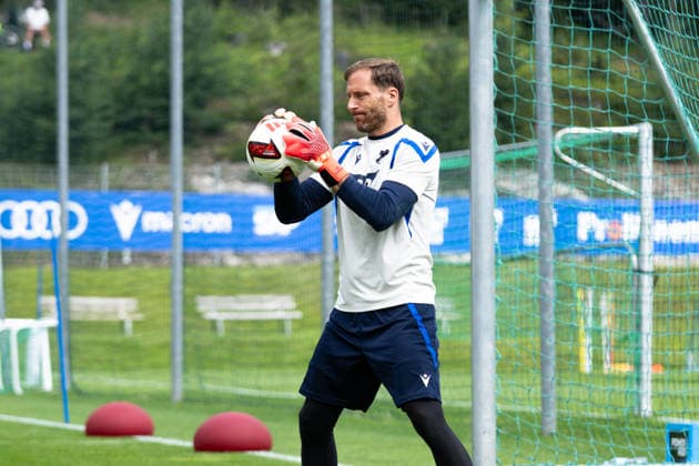 Torwarttraining: hier Oliver Baumann, (TSG Hoffenheim, 01), leichte Schussuebungen, TSG Hoffenheim, Fussball, Trainingslager, Saison Vorbereitung, Saison 2026 2027, GER, 06.08.2026, Eibner-Pressefoto Andreas Ulmer TSG Hoffenheim, Fussball, Trainingslager, Saison Vorbereitung, Saison 2026 2027, GER, 06.08.2026, Copyright: xEibner-Pressefoto AndreasxUlmerx EP_AUR