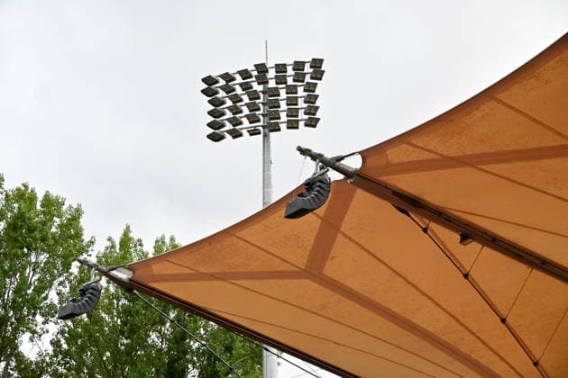 Stadion am Marschweg, Oldenburg, Ansicht Stadiondach und Flutlichtmast VfB Oldenburg vs. SV Drochtersen Assel, Fussball, Regionalliga Nord, 2. Spieltag, Saison 2026 2027, 07.08.2026, VfB Oldenburg vs. SV Drochtersen Assel, Fussball, Regionalliga Nord, 2. Spieltag, Saison 2026 2027, 07.08.2026 Oldenburg Copyright: xEibner-Pressefoto RobertxGertzenx EP_RGN