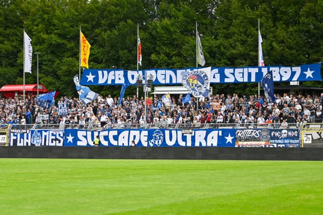 VfB Oldenburg Fans VfB Oldenburg vs. SV Drochtersen Assel, Fussball, Regionalliga Nord, 2. Spieltag, Saison 2026 2027, 07.08.2026, VfB Oldenburg vs. SV Drochtersen Assel, Fussball, Regionalliga Nord, 2. Spieltag, Saison 2026 2027, 07.08.2026 Oldenburg Copyright: xEibner-Pressefoto RobertxGertzenx EP_RGN