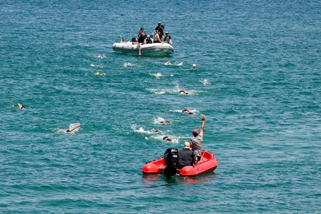 12th Van Sea Water Sports Festival kicks off on Lake Van VAN, TURKIYE - AUGUST 08: A view of participants and athletes taking part in the 12th Van Sea Water Sports Festival held at the Edremit-Gebze Water Sports Center on the shores of Lake Van in Van, Turkiye, on August 08, 2026. Organized to promote Lake Van and boost local tourism, the two-day event features Beach volleyball, Beachvolleyball and handball matches, flyboard demonstrations, canoeing, rowing, dragon boat races, and various recreational activities. Ozkan Bilgin Anadolu Van Turkey. Editorial use only. Please get in touch for any other usage. Copyright: x2026xAnadoluxOzkanxBilginx