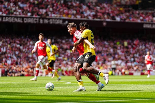 Viktor Gyökeres (FC Arsenal, 14), Joane Gadou (Borussia Dortmund, 22) GER, FC Arsenal vs. Borussia Dortmund, Fußball, Emirates Cup 2026, Saison 2026 2027, 09.08.2026 GER, FC Arsenal vs. Borussia Dortmund, Fußball, Emirates Cup 2026, Saison 2026 2027, 09.08.2026 London Copyright: xEibner-Pressefoto MarcelxvonxFehrnx EP_MFN_P