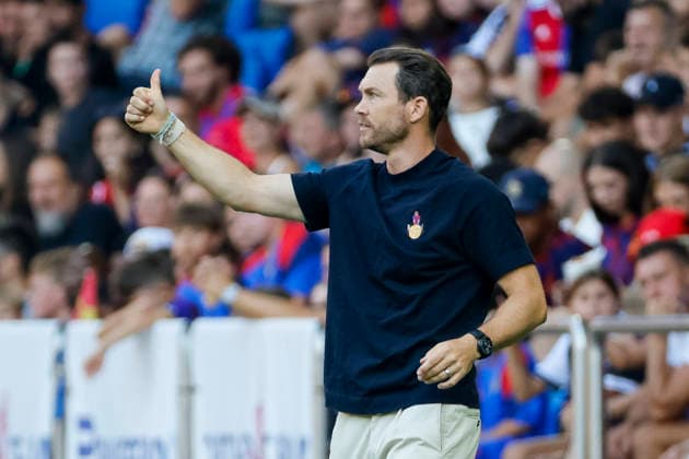 Stephan Lichtsteiner (FC Basel, Trainer), Mimik, Gesichtsausdruck, Emotion , Schweiz, Fussball, Super League, 3.Spieltag, 2026 2027, FC Basel 1893 vs. FC Thun, 09.08.2026, Basel Sankt Jakob Park Schweiz Copyright: xGrantxHubbsx