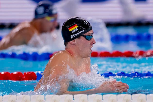France, Paris, Centre Aquatique Olympique Metropole du Grand Paris, 10.08.2026, European Aquatics Championships Artistic Swimming, Day 11, Morning Session, Cedric Buessing of Germany, Photo by Eibner Pressefoto Tino Henschel European Aquatics Championships Artistic Swimming, Day 11, Morning Session Paris Copyright: xEibnerxPressefotox