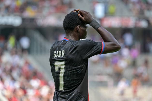 Ismaila Sarr (Crystal Palace FC, 07) mit Emotion. GER, SC Freiburg vs Crystal Palace FC, Fussball, Testspiel, , Saison 2026 2027, 15.08.2026 GER, SC Freiburg vs Crystal Palace FC, Fussball, Testspiel, , Saison 2026 2027, 15.08.2026 Freiburg Copyright: xEibner-Pressefotox EP_THS