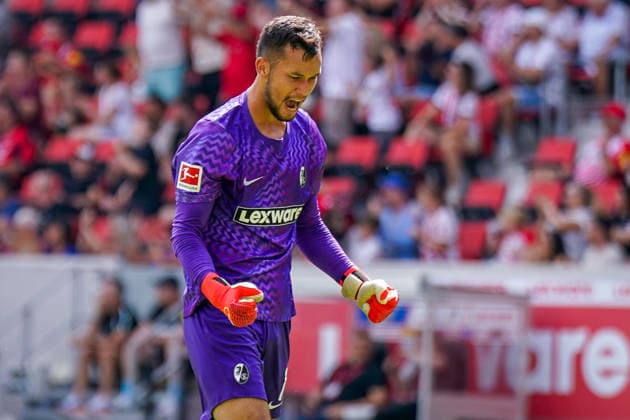 Deutschland: Fußball, Saisoneröffnung, Testspiel, Freundschaftsspiel, 15.08.2026 SC Freiburg vs Crystal Palace FC (England) Europa-Park Stadion (Freiburg im Breisgau): Mio Backhaus (SC Freiburg, 1) Mimik, Gesichtsausdruck, Emotion, Freude, Emotionen, Jubel Copyright: xJOERANxSTEINSIEKx