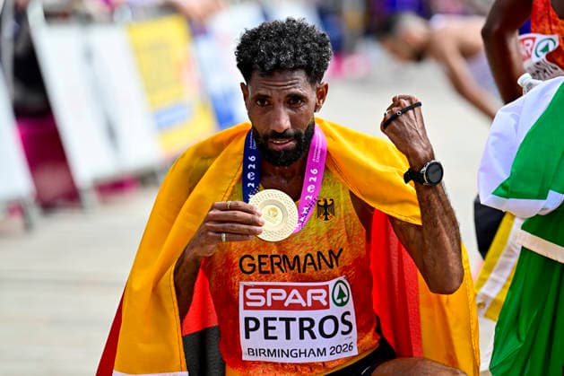 Sport Bilder des Tages Amanal PETROS (Germany, Hannover 96, MARATHON Men) GBR, European Athletics Championships, Athletics, 16.08.2026, GBR, European Athletics Championships, Athletics, 16.08.2026, Birmingham Copyright: xEibnerxPressefoto JanxPapenfussx EP_JPS