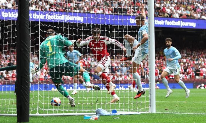 Kai Havertz of Arsenal scores a goal to make the score 2-0 Arsenal v Manchester City, FA Community Shield, Football, Principality Stadium, Cardiff, Wales, UK - 16 Aug 2026Cardiff Principality Stadium Wales United Kingdom EDITORIAL USE ONLY No use with unauthorised audio, video, data, fixture lists, club league logos or live services. Online in-match use limited to 120 images, no video emulation. No use in betting, games or single club league player publications. Copyright: xKieranxMcManus Shutterstockx 17070166ac