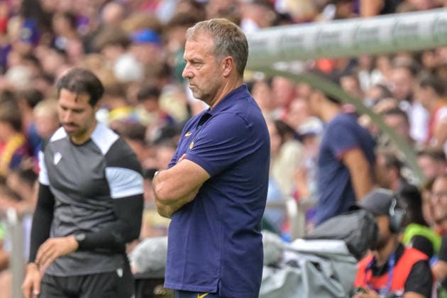 Hansi Flick FC Barcelona, Barca Coach) GER, FC Basel vs FC Barcelona, Fussball, Testspiel, Saison 2026 2027, 16.08.2026 GER, FC Basel vs FC Barcelona, Fussball, Testspiel, Saison 2026 2027, 16.08.2026 Basel Copyright: xEibner-Pressefotox EP_THS