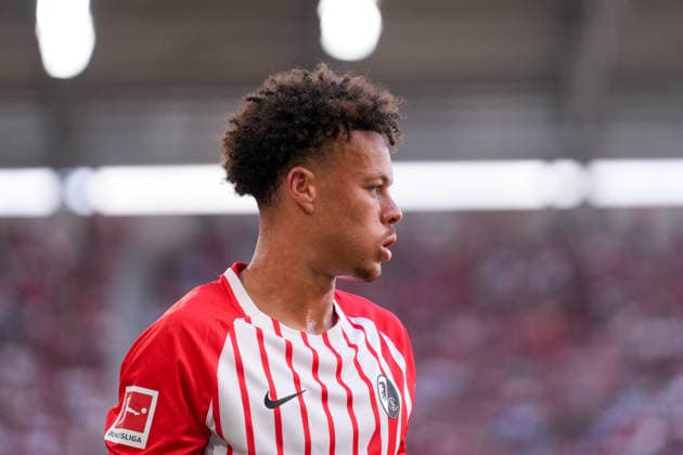 Derry Scherhant (SC Freiburg, 07) , Deutschland, Fussball, 1. Bundesliga, 1.Spieltag, 2026 2027, SC Freiburg vs. SV Werder Bremen, 30.08.2026, Europa-Park Stadion, Freiburg Freiburg Europa-Park Stadion Baden-Württemberg Deutschland Copyright: xArnexAmbergx