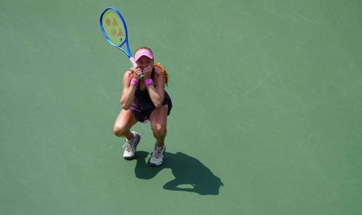 Harriet Dart celebrates her first round win over Peyton Stearns 2026 US Open, Day Two, USTA Billie Jean King National Tennis Center, New York, USA - 31 Aug 2026New York USTA Billie Jean King National T New York (NY) United States of America EDITORIAL USE ONLY No use with unauthorised audio, video, data, fixture lists, club league logos or live services. Online in-match use limited to 120 images, no video emulation. No use in betting, games or single club league player publications. Copyright: xJavierxGarcia Shutterstockx 17124548f