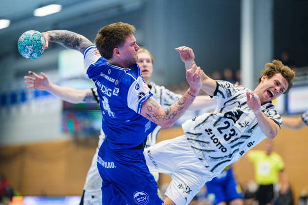 Elias Scholtes (ThSV Eisenach, 04), Rune Dahmke (THW Kiel, 23), Eric Oscar Johansson (THW Kiel, 21) GER, ThSV Eisenach gegen THW Kiel, 1. Opel Handballbundesliga, Handball, 5.Spieltag, Saison 2026 2027, 20.00 Uhr, 18.09.2026 GER, ThSV Eisenach gegen THW Kiel, 1. Opel Handballbundesliga, Handball, 5.Spieltag, Saison 2026 2027, 20.00 Uhr, 18.09.2026 Eisenach Copyright: xMartinxHerbstx