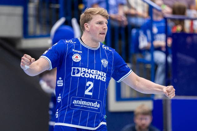 Lukas Hutecek (TBV Lemgo Lippe, 02) jubelt GER, TBV Lemgo Lippe vs. HC Erlangen, Handball, 1. Bundesliga, 5. Spieltag, Spielzeit 2026 2027, 20.09.2026 GER, TBV Lemgo Lippe vs. HC Erlangen, Handball, 1. Bundesliga, 5. Spieltag, Spielzeit 2026 2027, 20.09.2026 Lemgo Copyright: xEibner-Pressefoto JanxRollingerx EP_JSK