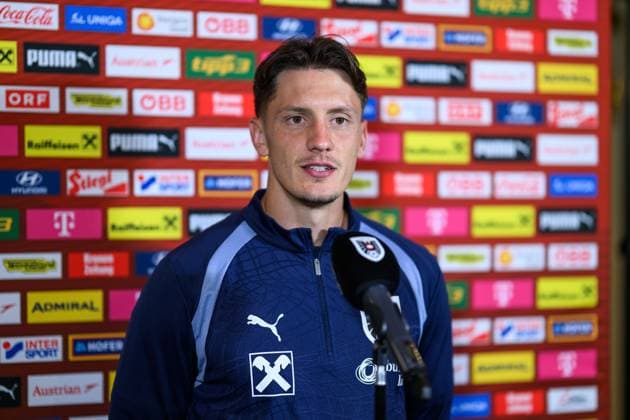SOCCER - NL, AUT vs ISR WINDISCHGARSTEN,AUSTRIA,22.SEP.26 - SOCCER - UEFA Nations League, group stage, OEFB international match, Länderspiel, Nationalmannschaft Austria vs Israel, preview, press conference, PK, Pressekonferenz team AUT. Image shows Felix Bacher (AUT). GEPAxpictures xChristianxMoser