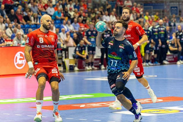 HBL Pokal, 2. Runde, Kassel, MT Melsungen vs. Rhein-Neckar Loewen, Rothenbach-Halle Kassel; 22.09.2026 HBL Pokal, 2. Runde, Kassel, Germany - 22.09.2026: Dani Baijens (Rhein-Neckar Löwen, 77) beim Torwurf, Handball Bundesliga, Spiel der MT Melsungen vs. Rhein-Neckar Loewen, Rothenbach-Halle Kassel Copyright: xBEAUTIFULxSPORTS Freudensteinx