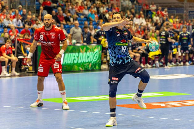 HBL Pokal, 2. Runde, Kassel, MT Melsungen vs. Rhein-Neckar Loewen, Rothenbach-Halle Kassel; 22.09.2026 HBL Pokal, 2. Runde, Kassel, Germany - 22.09.2026: Marius Steinhauser (Rhein-Neckar Löwen, 19) beim Wurf, Handball Bundesliga, Spiel der MT Melsungen vs. Rhein-Neckar Loewen, Rothenbach-Halle Kassel Copyright: xBEAUTIFULxSPORTS Freudensteinx