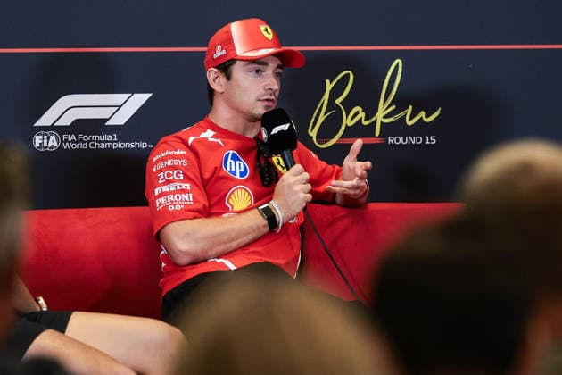 F1 - AZERBAIJAIN GRAND PRIX 2026 LECLERC Charles (mco), Scuderia Ferrari SF-26, portrait press conference, PK, Pressekonferenz during the 2026 Formula 1 Azerbaijan Grand Prix, 15th round of the 2026 Formula One World Championship, WM, Weltmeisterschaft from September 24 to 26, 2026 on the Baku City Circuit, in Baku, Azerbaijan - BakuAzerbaijan Copyright: xEricxAlonsox