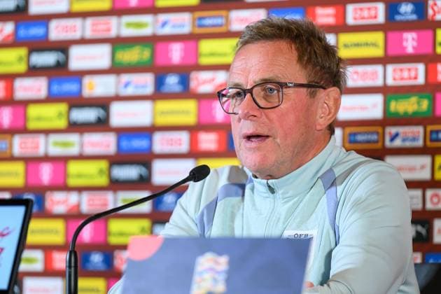 SOCCER - NL, AUT vs ISR WINDISCHGARSTEN,AUSTRIA,23.SEP.26 - SOCCER - UEFA Nations League, group stage, OEFB international match, Länderspiel, Nationalmannschaft Austria vs Israel, preview, press conference, PK, Pressekonferenz team AUT. Image shows head coach Ralf Rangnick (AUT). GEPAxpictures xChristianxMoser