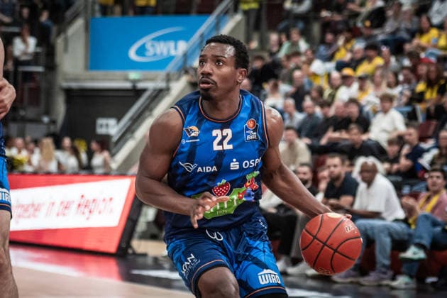 Johnathan Stove (Rostock Seawolves, 22) GER, MHP Riesen Ludwigsburg vs. Rostock Seawolves, Basketball Bundesliga, easycredit BBL, 2. Spieltag, Spielzeit 2026 2027, 24.09.2026 GER, MHP Riesen Ludwigsburg vs. Rostock Seawolves, Basketball Bundesliga, easycredit BBL, 2. Spieltag, Spielzeit 2026 2027, 24.09.2026 Ludwigsburg Copyright: xSandyxDinkelackerx EP_SDR