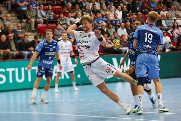 Maciej Gebala (HC Erlangen, 77) mit einem Wurf GER, TVB Stuttgart vs. HC Erlangen, Handball, DHB-Pokal, 2. Spieltag, Spielzeit 2026 2027, 24.09.2026 GER, TVB Stuttgart vs. HC Erlangen, Handball, DHB-Pokal, 2. Spieltag, Spielzeit 2026 2027, 24.09.2026 Stuttgart Copyright: xEibner-Pressefoto SoerenxHerwegx EP_SHG
