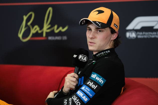 F1 - AZERBAIJAIN GRAND PRIX 2026 PIASTRI Oscar (aus), McLaren F1 Team MCL40, portrait press conference, PK, Pressekonferenz during the 2026 Formula 1 Azerbaijan Grand Prix, 15th round of the 2026 Formula One World Championship, WM, Weltmeisterschaft from September 24 to 26, 2026 on the Baku City Circuit, in Baku, Azerbaijan - BakuAzerbaijan Copyright: xEricxAlonsox
