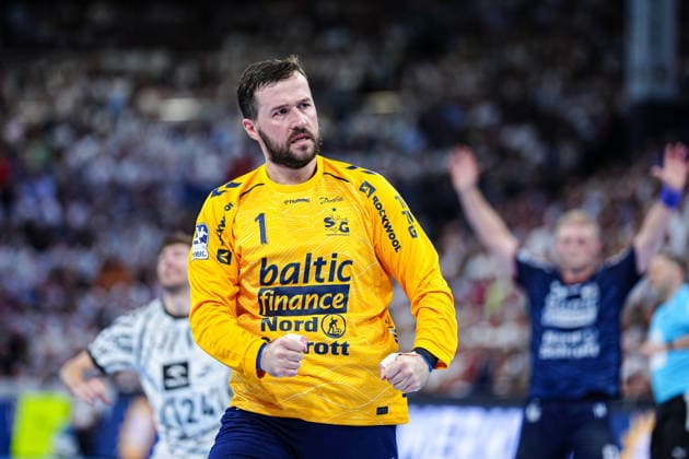 Jubel nach Parade Benjamin Buric (SG Flensburg-Handewitt, 01) GER, THW Kiel vs. SG Flensburg-Handewitt, Handball, 1. Bundesliga, Spieltag 6, Saison 2026 2027, 26.09.2026 GER, THW Kiel vs. SG Flensburg-Handewitt, Handball, 1. Bundesliga, Spieltag 6, Saison 2026 2027, 26.09.2026 Kiel Copyright: xEibner-Pressefoto MarcelxvonxFehrnx EP_MFN