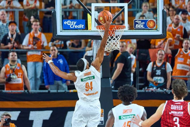 Korbleger Armel Traore (ratiopharm ulm, 07) GER, Ratiopharm Ulm vs. Wuerzburg Baskets, Basketball, 1. Bundesliga, 3. Spieltag, Spielzeit 2026 2027, 27.09.2026 GER, Ratiopharm Ulm vs. Wuerzburg Baskets, Basketball, 1. Bundesliga, 3. Spieltag, Spielzeit 2026 2027, 27.09.2026 Neu-Ulm Copyright: xEibner-Pressefoto GeraldxOelze-dexStoppanyx EP_ODS