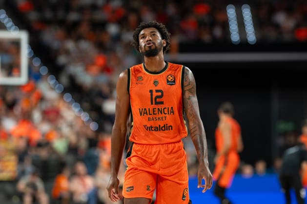 EuroLeague Round 2 match between Valencia Basket and of Kosner Baskonia Vitoria Gasteiz Armoni Brooks of Valencia Basket seen in action during the EuroLeague Round 2 match between Valencia Basket and of Kosner Baskonia Vitoria Gasteiz at Roig Arena , (Valencia ) on September 29, 2025. Copyright: xVicentexVidalxFernandezx