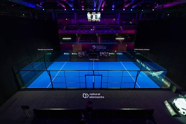 DÜSSELDORF, GERMANY - 6 OCTOBER 2026: Image shows a feature of Center Court during CUPRA Germany Premier Padel P2 2026 Day 3 at CASTELLO Düsseldorf on 6 10 2026 in Düsseldorf, Germany. Germany Copyright: xFröhlichxPascalx