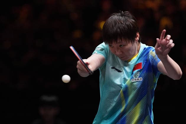 (261006) -- BEIJING, Oct. 6, 2026 -- Wang Manyu of China hits a return during the women s singles round of 32 match against Manika Batra of India at 2025 World Table tennis, Tischtennis (WTT) China Smash in Beijing, China, Oct. 6, 2026. ) (SP)CHINA-BEIJING-TABLE TENNIS-WTT-CHINA SMASH-WOMEN S SINGLES (CN) XiexHan