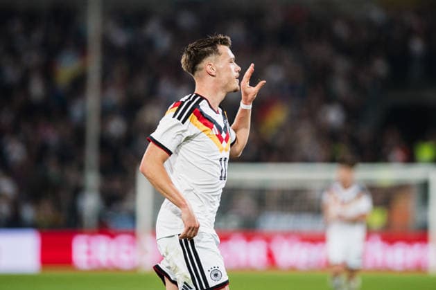 U21, U 21 EM-Qualifikation: Deutschland - Georgien, 06.10.2026 TOR, JUBEL zum 2:0 durch Dženan PejÄinović (Deutschland, 11); Fußball, EM-Qualifikation U 21, 10. Spieltag: Deutschland vs. Georgien am 06.10.2026, Bielefeld DFB REGULATIONS PROHIBIT ANY USE OF PHOTOGRAPHS AS IMAGE SEQUENCES AND OR QUASI-VIDEO. Copyright: xBEAUTIFULxSPORTS Tonhäuserx