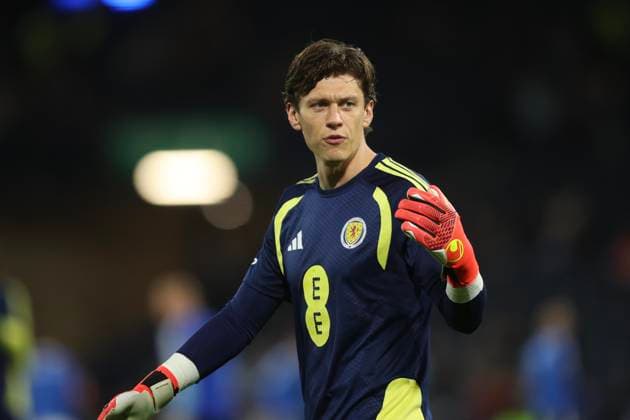 RECORD DATE NOT STATED 6th October 2026; Hampden Park, Glasgow, Scotland; UEFA Nations League Football, Scotland versus Slovenia; Scotland goalkeeper Jon McCracken during the warm up before the match DavidxYoung