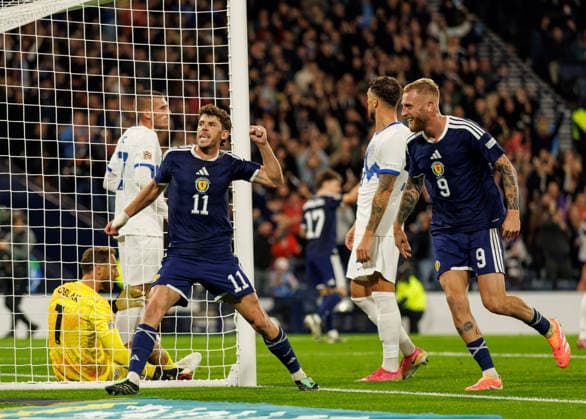 05.10.2026: Scotland v Slovenia: Ryan Christie of Scotland scores with a backheel and celebrates Copyright: xWilliexVassx NINTCHDBPICT001113840334