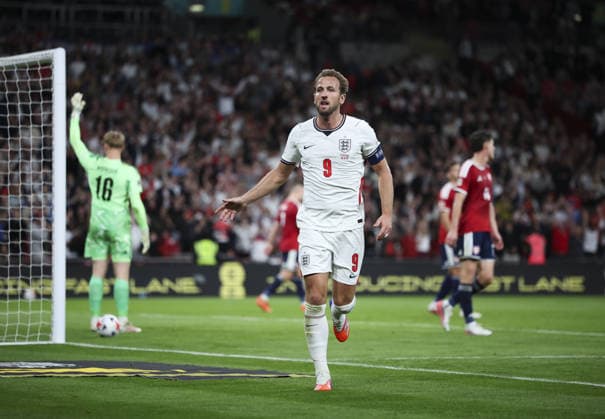 England v Czech Republic, UEFA Nations League, League A - Group 3 London, UK: England v Czech Republic, UEFA Nations League, League A - Group 3, Wembley Stadium. 6 October 2026 Photograph by Marc Aspland for The Times & The Sunday Times Harry Kane of England celebrates scoring his teams 2nd goal 2-0 Copyright: xMarcxAsplandx NINTCHDBPICT001113841846