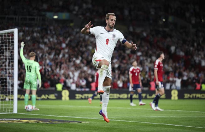 England v Czech Republic, UEFA Nations League, League A - Group 3 London, UK: England v Czech Republic, UEFA Nations League, League A - Group 3, Wembley Stadium. 6 October 2026 Photograph by Marc Aspland for The Times & The Sunday Times Harry Kane of England celebrates scoring his teams 2nd goal 2-0 Copyright: xMarcxAsplandx NINTCHDBPICT001113841872