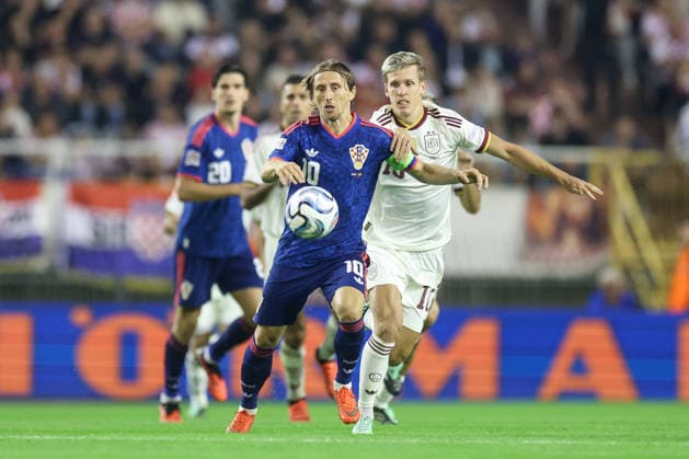 Croatia v Spain - UEFA Nations League 2026 27 Group A3 MD4 Luka Modric of Croatia and Dani Olmo of Spain competes for the ball during the UEFA Nations League 2026 27 group phase match between Croatia and Spain at Stadion Poljud on October 6, 2026 in Split, Croatia. SanjinxStrukic PIXSELL
