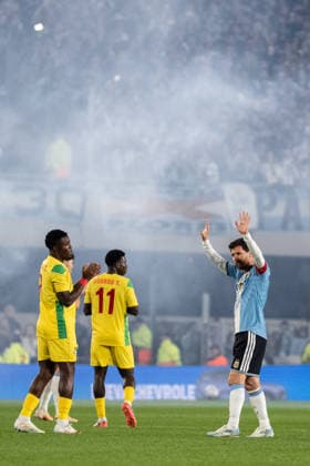 BUENOS AIRES, ARGENTINA - OCTOBER 06: Lionel Messi of Argentina acknowledges the fans during the International Friendly, Länderspiel, Nationalmannschaft football match between Argentina and Benin at Estadio Monumental Antonio V. Liberti on October 06, 2026 in Buenos Aires, Argentina. (Photo by Richard Callis Sports Press Photo) Copyright: xRichardxCallis SportsxPressxPhotox Sportspressphoto_SPR247813