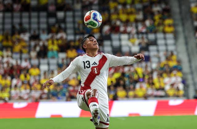 International soccer friendly - Colombia vs. Peru epaselect Peru defender Marco Huaman in action during the international soccer friendly between Colombia and Peru at Nu Stadium in Miami, Florida, USA, 06 October 2026. MIAMI FLORIDA United States Copyright: xCRISTOBALxHERRERA-ULASHKEVICHx