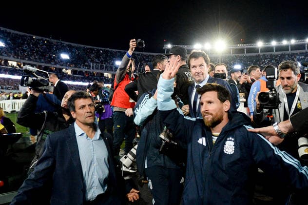 BUENOS AIRES, ARGENTINA 6 OCTOBER: Lionel Messi of Argentina leaves the stadium, waving to the fans, during a friendly match between Argentina and Benin at the Estadio Monumental Antonio V. Liberti on 6 October 2026 in Buenos Aires, Argentina. Copyright: xMBxMediax