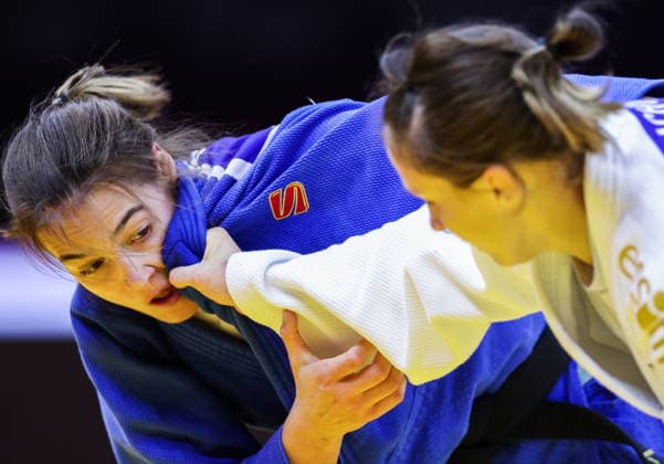 AZERBAIJAN, BAKU - OCTOBER 7, 2026: Renata Zachova (R) of the Czech Republic and Anna Kriza of Hugary compete in the women™s -63 kg category at the National Gymnastics Arena during the 2026 World Judo Championships 2026 World Judo Championships In Baku - ZUMAt113 20261007_zaa_t113_393 Copyright: xMikhailxSinitsynx