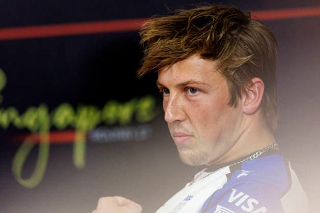 RECORD DATE NOT STATED 8th October 2026; Marina Bay, Singapore; Formula 1, Singapore Grand Prix, Arrival Day; Liam Lawson (30) of New Zealand and Visa Cash App Racing Bulls Formula One Team during the press conference, PK, Pressekonferenz at the Singapore Grand Prix StephenxBlackberry