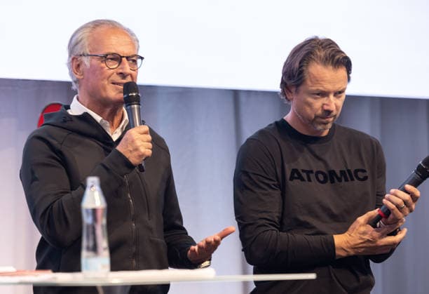 ALPINE SKIING - Atomic Media Day 2026 ALTENMARKT,AUSTRIA,08.OCT.26 - ALPINE SKIING - Atomic Media Day. Image shows CEO Wolfgang Mayrhofer and race director Christian Hoeflehner (Atomic). GEPAxpictures xHaraldxSteiner