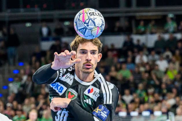 im Bild v.l.: Aymeric Zaepfel (Fuechse Berlin, 30), GER, Berlin, Handball, Füchse Berlin vs FC Porto, EHF Champions League, 3. Spieltag der Gruppe A , in der Max Schmeling Halle, Am Falkplatz 1, 08.10.2026, Copyright: HMBxMedia UwexKoch