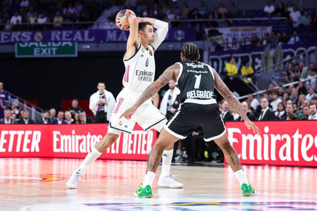 October 8, 2026, Madrid, Madrid, Spain: Alberto Abalde of Real Madrid in action during the Euroleague Basketball Regular Season Round 4 game between Real Madrid v Partizan Mozzart Bet Belgrade at Movistar Arena on October 08, 2026 in Madrid, Spain. Real Madrid V Partizan Mozzart Bet Belgrade - Euroleague 2025 2026 - ZUMAa181 20261008_zaa_a181_231 Copyright: xIrinaxR.xHipolitox