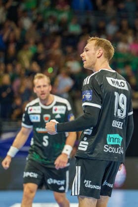 Im Bild: Mathias Gidsel (Fuechse Berlin, 19), , Tor, Treffer, Jubel, Torjubel, Freude, Begeisterung, feiert, jubelt 08.10.2026, Fuechse Berlin - FC Porto, EHF Handball Champions League, Saison 2026 27, Max-Schmeling-Halle Copyright: HMBxMedia xPascalxSpanehl