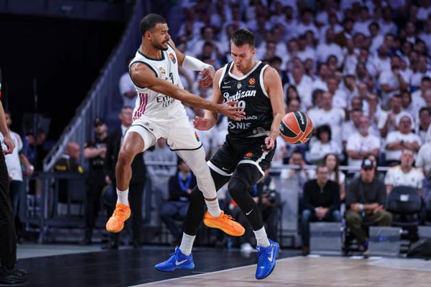 October 8, 2026, Madrid, Madrid, Spain: Timothe Luwawu-Cabarr Ot of Real Madrid and Arijan Lakic of Partizan Mozzart Bet Belgrade in action during the Euroleague Basketball Regular Season Round 4 game between Real Madrid v Partizan Mozzart Bet Belgrade at Movistar Arena on October 08, 2026 in Madrid, Spain. Real Madrid V Partizan Mozzart Bet Belgrade - Euroleague 2025 2026 - ZUMAa181 20261008_zaa_a181_251 Copyright: xIrinaxR.xHipolitox